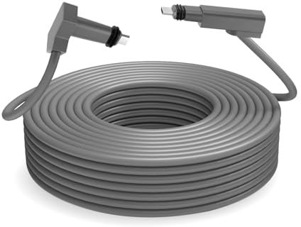 Sostituzione Cavo 1200 Mbps, Cavo Impermeabile per Satellite Rettangolare V2 con Clip per Cavo con Passacavo a Parete, Design Grigio, Installazione Semplice, Prestazioni (30