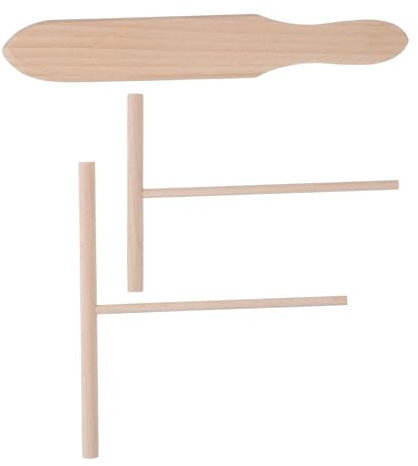 MAGICLULU 3pcs Wooden Crepe Spreader and Spatula for Crepe Pan Making Kitchen Utensil Tools Spreader Stick and Spatula for Baking