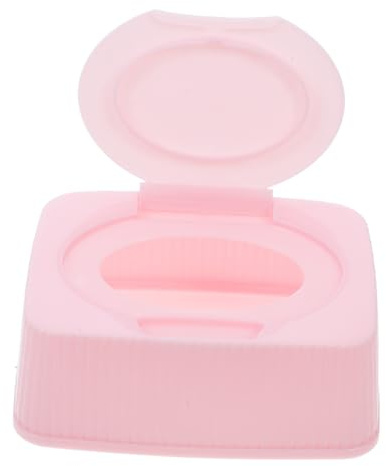 TOPPERFUN Staubdichte Feuchttücherbox mit Klappdeckel Leichter Pp Behälter für Wattepads und Feuchttücher Rosa für Reise und Zuhause