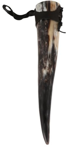 BESPORTBLE Chope En Corne Viking 28-30 Cm Artisanale En Corne De Bœuf Grosse Capacité Multifonction Pour Vin Et Bière Décoration Vintage Étui En Cuir Pour Amateurs De Boissons