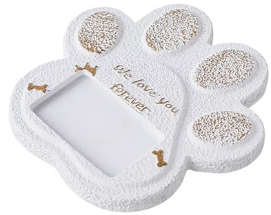 ASDMAOE Pierre Tombale Chien en Résine - Images Commémoratives pour Chien - Résistant aux Intempéries - Objets Commémoratifs et Funéraires - Décoration Funéraire pour Chien(Cat Claw - White)