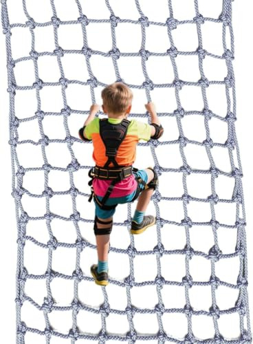 Outdoor-Kletternetz für Kinder und Erwachsene, 100 x 150 cm, Spielplatz-Seilnetz, Schaukel und Hängematte, Baumhaus, Cargo-Netz für Spaß und Abenteuer