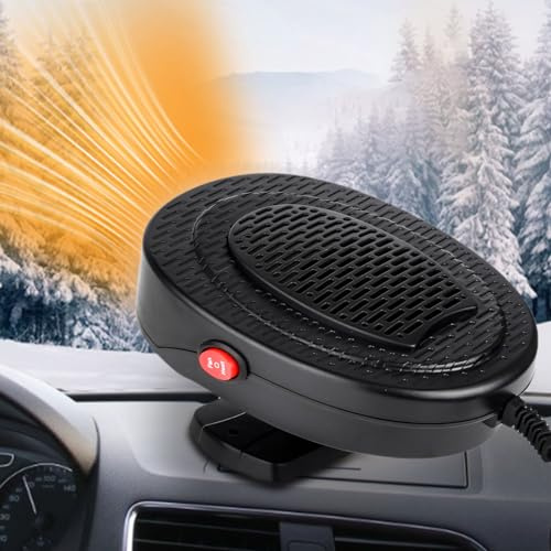 Minleer Portable Car Heater, 12V Car Heater Defroster, Plug In Heaters Fan 150W 2 In 1 Modes Heating and Cooling for Fast Heating Defrost Defogger and Car Windscreen Fan Cigarette Lighter