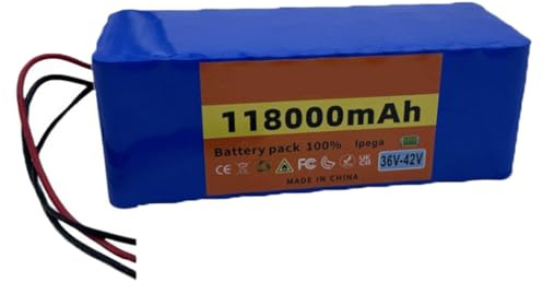 Batería de Iones de Litio para Bicicleta Eléctrica 36V 118Ah Baterías de Patinetes Eléctricos 10S4P Incorporada Ideal para Motor de Bicicleta Eléctrica de 200-1000W 36V 118Ah,T+DC