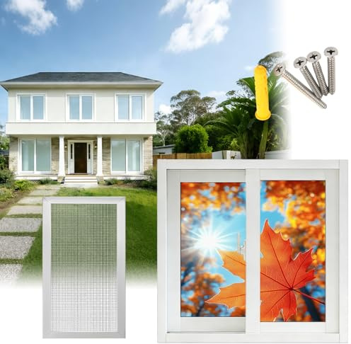 Basement Window, Aluminum Frame Sliding Window with Lock, 22 26 28 30 32 34 36 40, Shed Windows with Screen & Tempered Glass for Garage, Household, Kitchen Replacement(White,28x21in)