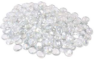 ARSUK Ciottoli di vetro Pietre decorative Perline Pepite Gemme Tessere mosaico per vasi Ciotole da giardino artigianali Acquario (70-80 ciottoli Trasparenti chiari)