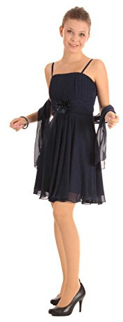 G.O.L. Mädchen Bekleidungsset Chiffon-Kleid mit Stola, Gr. 164, Blau (navy 1)
