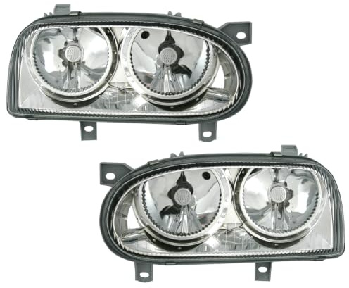 Scheinwerfer Set in Klarglas Chrom für VW Golf 3 (alle) Halogen H7/H7