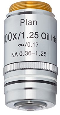 AmScope 100X (Oil) Infinity-Corrected Darkfield Microscope Plan Objective w/Iris