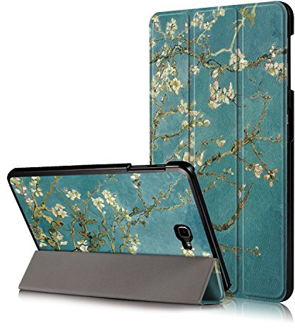 Xuanbeier Ultradünne Hülle Kompatibel mit Samsung Galaxy Tab A 10.1 2016 SM-T580/T585 (A6) Tablette Schutzhülle mit Ständer und Auto Schlaf/Wachen Funktion,Blume