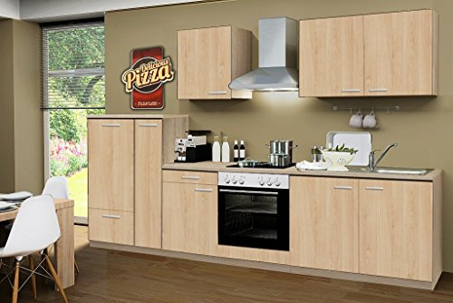 idealShopping GmbH Küchenblock ohne Elektrogeräte Classic 300 cm in Sonoma Eiche Nachbildung