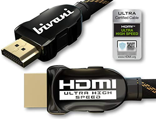 bivani Certified 8K HDMI 2.1a Kabel - 1 Meter 48 Gbps Premium Ultra High-Speed HDMI Kabel Zertifiziert - HDR10+, Highspeed Ethernet - PS5 & Xbox Series X Ready - Nylon-Mantel - Elite-Series - 1M