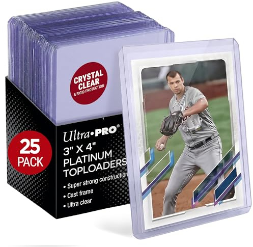 Ultra Pro 3 X 4 Ultra Clear Platinum Toploader 25ct for Pokemon, MTG, Baseball, Basketball, Football and Other Trading Deck Cards or Board Games Card Storage