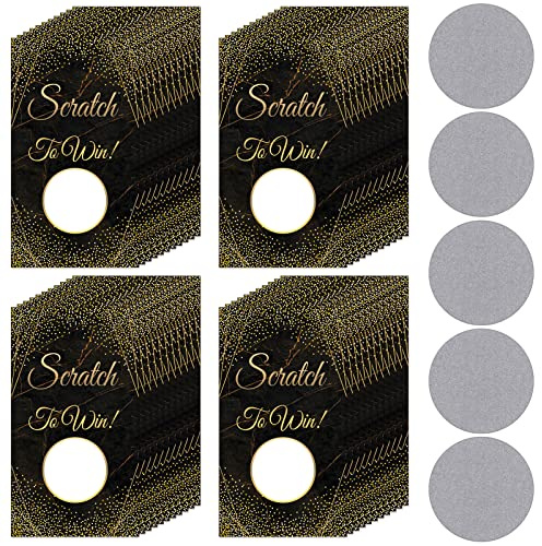 Outus 100 Pieces Scratch off Cards Stickers for Small Business Gift Certificates Personalized Blank Gift Cards for Holiday Christmas Wedding Birthday Party Supply(Black)