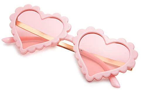 COASION Kids Heart Girls Sunglasses UV 400 Protection for Toddler Party Beach Shades Age 3-10 (Pink)