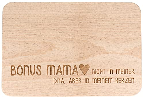 Spruchreif Frühstücksbrettchen Bonus Mama – Geschenk für Stiefmamas und Herzensmamas