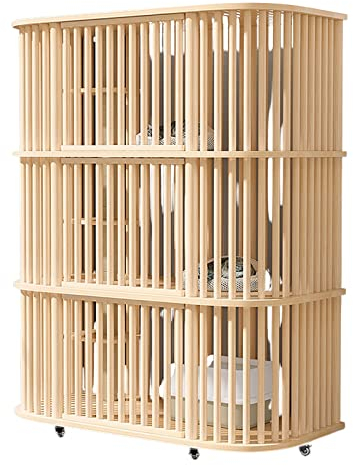 Katzengehege Indoor Holz mit Dach Heimwerker-haustierlaufstall für Kätzchenübung 2-stöckiger Katzenkäfig Groß, Katzenkäfig Atmungsaktiv und Bequem (Size : A)