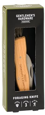 Gentlemen's Hardware Mushroom Foraging Knife with Brush Mushroom Hunting Tools, Stainless Steel