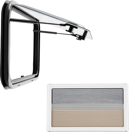 Caravan Seitenfenster Ausstellfenster Camper Wohnmobilfenster 80-85° Öffnungswinkel 70 x 40 CM RV Camper-Fenster Wohnwagen mit Bildschirm für Wohnwagen und Wohnmobile