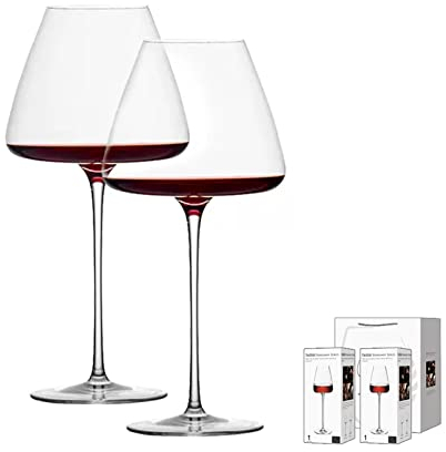 HJXGQJM Copas De Vino Tinto, Copas Vino Cristal,Copas De Vino Tipo Borgoña, for Vino Tinto, Vino Blanco, Espumoso, 800 ML,para Reuniones Familiares, Copas De Vino Blanco, 2 Piezas Copas de Vino