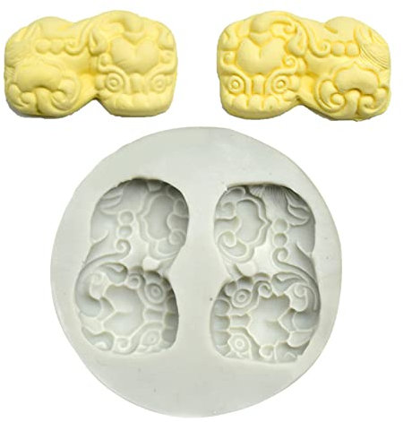 Moldes Tartas Silicona 2 Piezas Redondas De 2 Agujeros De Yeso De Aromaterapia De León Molde De Jabón Hecho A Mano Molde De Silicona Para Decoración De Pastel De Fondant