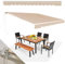 RELAX4LIFE Tenda da Esterno 360x300 cm a Bracci Estensibili con Telaio in Alluminio, Tettuccio Resistente al Sole e Impermeabile，Manovella Manuale, Angolazione Regolabile, BEIGE