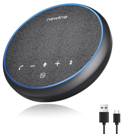 N newline Conference Speaker and Microphone, 2 Mics 360° Voice Pickup, AI Noise Reduction & Clear Calls, USB & Bluetooth Speakerphone, Up to 12H Call Time, for Small-to-Mid Meetings & Home Office
