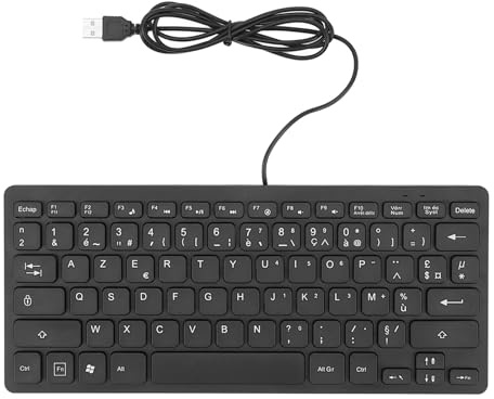 Zunate Clavier de Langue Ultra Fin à 78 Touches, Clavier de Langue Bilingue, Clavier D'ordinateur Filaire USB Multi-appareils, Silencieux et Compact (Mise en Page AZERTY français)