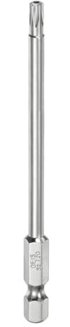 QUARKZMAN T20 Bit Torx di Sicurezza 1/4 Gambo Esagonale Acciaio S2 | 4 Lungo, Star Bits Cacciavite Testa Torx con Foro, per Rimuovere Viti Fissaggio, Antimanomissione, Magnetica