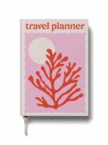 Yop & Tom Red Coral Travel Planner - Vacation Planner with 7 Trips, Budget, Accommodations, Space for Journaling, Memories and More