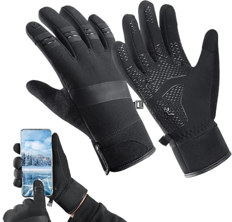 Generisch Winddichte Laufhandschuhe,Screen Touch Fäustlinge,wasserdichte warme Winterhandschuhe | Fäustlinge für kaltes Wetter, atmungsaktive Fäustlinge zum Wandern und Laufen