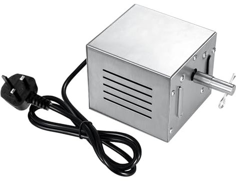 OUGPIU Electric BBQ Motor,100KG 5r/min BBQ Gas Grill Stainless Steel Rotisserie Electric Main Spit Motor,25W 220V BBQ Motor Spit Roaster Motor BBQ Grill Rotisserie,UK 3 Pins Plug