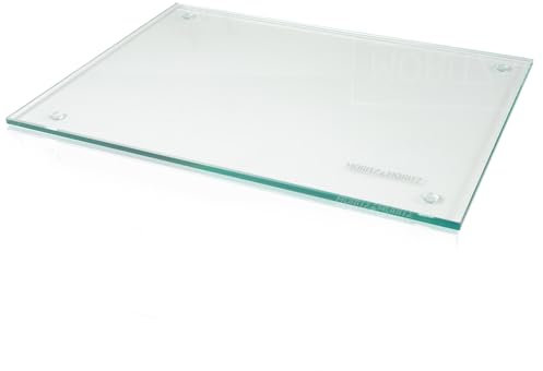 Moritz & Moritz Large Glass Chopping Board for Kitchen - 40 x 30 cm - Transparent Glass Cutting Board Non Slip - for Cutting, Dressing and as Worktop Saver
