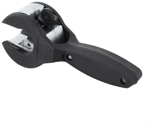 EpheyFIF Cortador de tubo de trinquete de 6 a 23 mm, para tubos de PVC de acero inoxidable, cobre, aluminio, plástico, PVC, operación con una sola mano, construcción de aleación de zinc, negro, 16 x