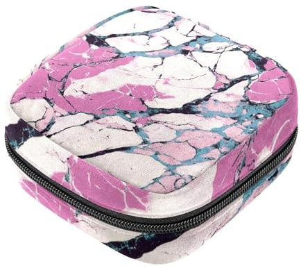 Bunte Marmortextur, nahtloses Muster, Damenbinden-Aufbewahrungstasche für Damen, große Kapazität, Menstruationspads, Menstruationstaschen, Tampon-Sammelhalter, Geldbörse