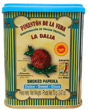 Pimentón De La Vera DOP Lata 70 Gr - Pimenton De La Vera Dulce Auténtico, Pimentón Dulce Ahumado Tradicional Ideal Para Cocinar, Pimenton dulce