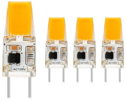 JZLBBC Bombillas LED G8 5W AC120V G8 base dos pines sin parpadeo regulable para campana de cocina, luces de paisaje 4PC WarmWhite