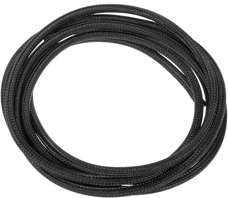 sourcing map Split Sleeve Wire Loom 3/16 9.84Ft Black Self Wrapping Braided Sleeve UL94-V2 Fireproof PET Sleeving for Automotive, Home Cable Management