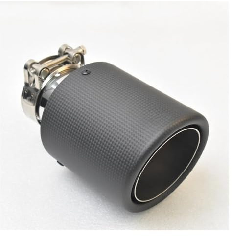 Auspuff Endrohr Auto Universal Modifikation Vollcarbon Matt Abdeckung Schalldämpferspitze Edelstahl Einzelauspuffrohr Auspuffblende(66-114mm)