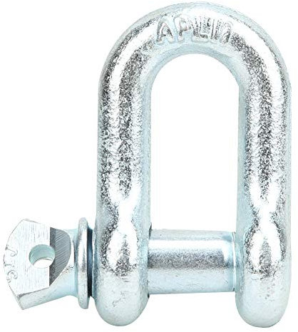 Baxnore Heavy Duty Marine Shackle, Zinc Plated Bow Type Steel Rigging Hardware, 2T Load Capacity Anchor Chain Connector for Boats, Towing Lifting Systems