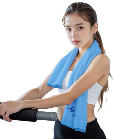 jiejack Serviette de sport multifonctionnelle, très absorbante et à séchage rapide, pour fitness, yoga, course à pied - Tapis d'entraînement compact antimicrobien - Facile à nettoyer (bleu)