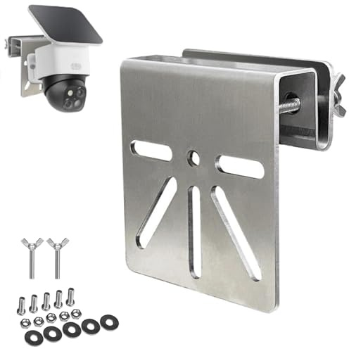 Supporto per grondaia in Acciaio Inox per Eufy Security SoloCam S340 / E30, Supporto per Telecamera di Sicurezza Solare, Supporto per grondaia in Acciaio Inox, Installazione Senza Trapano, con Viti