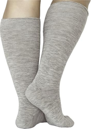 ULLMYS Merino knästrumpor frotté 98% naturfibrer varma Unisex | tjock stoppning, 80% merino med bomull, varma sovstrumpor, OEKO-TEX, tyskt garn, unisex