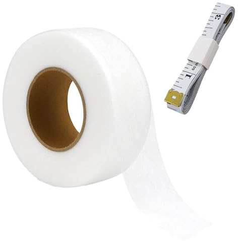SOGHO Saumband Zum Aufbügeln,64M×4cm,Bügelband Für Vorhänge,Saumband Zum Aufbügeln Waschfest,Bügelband Hose Kürzen,Hemming Tape Mit Maßband Für Textilien, Hosen, Gardinen