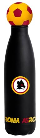 Seven Borraccia termica AS ROMA, Acciaio inox, 500ml, Copritappo in silicone, Mantenimento temperatura: caldo 12h/freddo 24h, Bambino, Ragazzo, Adulto, Calcio, Prodotto ufficiale, Idea regalo