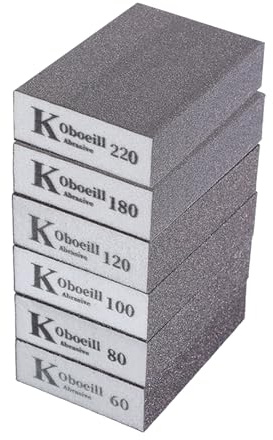 Lumi Zenva 6 Stück Schleifschwämme, 6 Verschiedene Schleifschwamm Holz waschbar und wiederverwendbar, Schleifklotz Schmirgelpapier Set – ideal für Holz, Metall, Kunststoff, Möbelrestauration