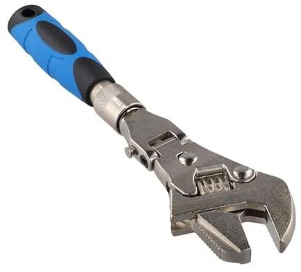 Chiave inglese retrattile multifunzione 5 in 1 da 25,4 cm, con testa telescopica e design pieghevole a 180°, per acqua, elettricità e aria (scatola)