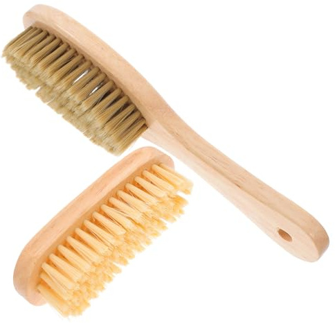 Mipcase Lot de 2 Brosses de Nettoyage de Sable de Plage Portables, Accessoires pour Surfeurs, Brosse à Poils Ovales Doux et Longs Durs, Compactes et Légères pour Vacances et Sorties Plage