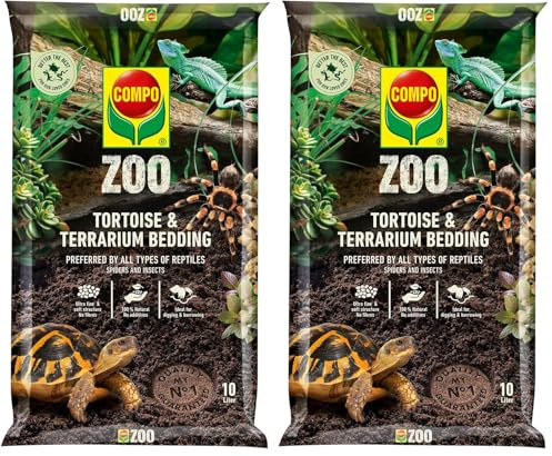COMPO ZOO Lettiera per tartarughe e terrari, 10 litri (Confezione da 2)