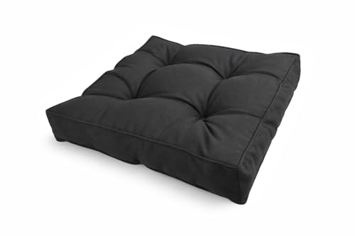 POKAR Stuhlkissen Sitzkissen 60x60x10 cm | Wasserabweisendes Loungekissen | Sitzpolster für Gartenstuhl und Rattanmöbel | Outdoor Sitzauflage Gartenmöbel | Öko Tex Zertifiziert Made in EU | Anthrazit